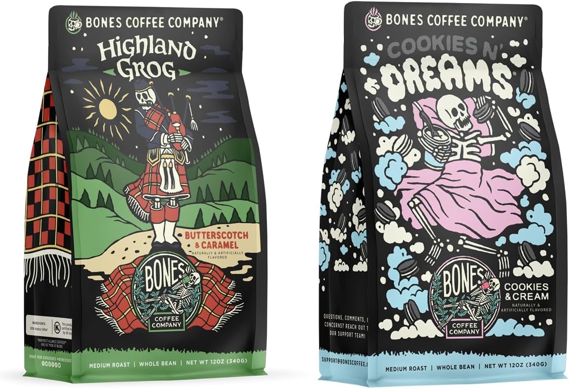 Cookies 'N Dreams With Highland Grog 12 oz Ground Coffee, 12 oz Bundle