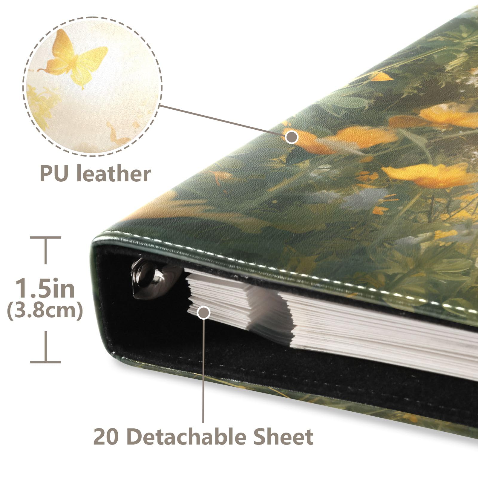 Album fotografico autoadesivo 3x5 4x6 5x7 6x7 6x8 8x10 8.5x10 8.5x11 21x10.6 Magnetic Scrapbook Lunghezza 30 x 30 pollici 20 pagine copertina in lino album fotografico fai da te farfalle - 685
