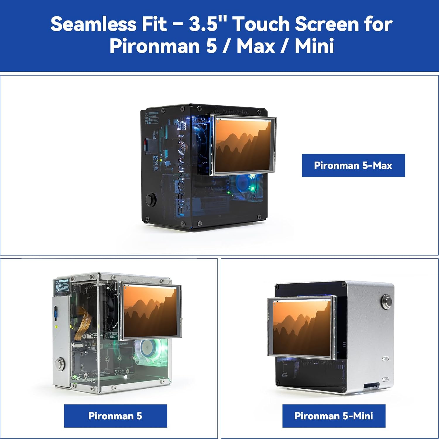 SunFounder 3.5 Inch 480x320 Touch Screen IPS LCD SPI Display Monitor with Stylus for Raspberry Pi 5/4B/Pironman 5/Max, 50 FPS, 65K Colors, 40pin, Trixie, Ubuntu, Kali Linux, RetroPie