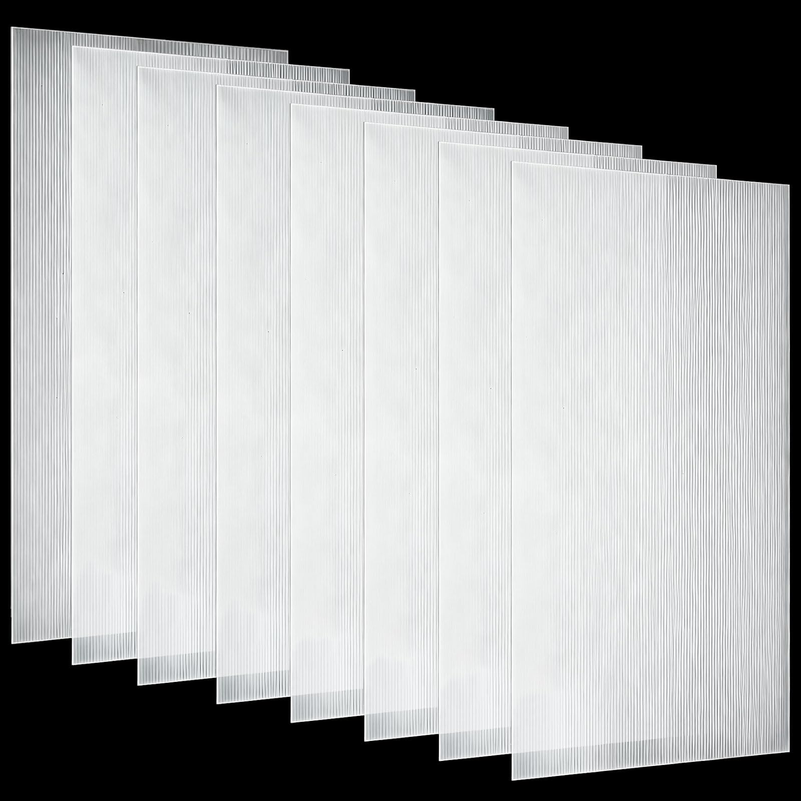 Pushglossy 8 Pack 22.5"x46.5"x0.2" Fluorescent Light Covers, Clear