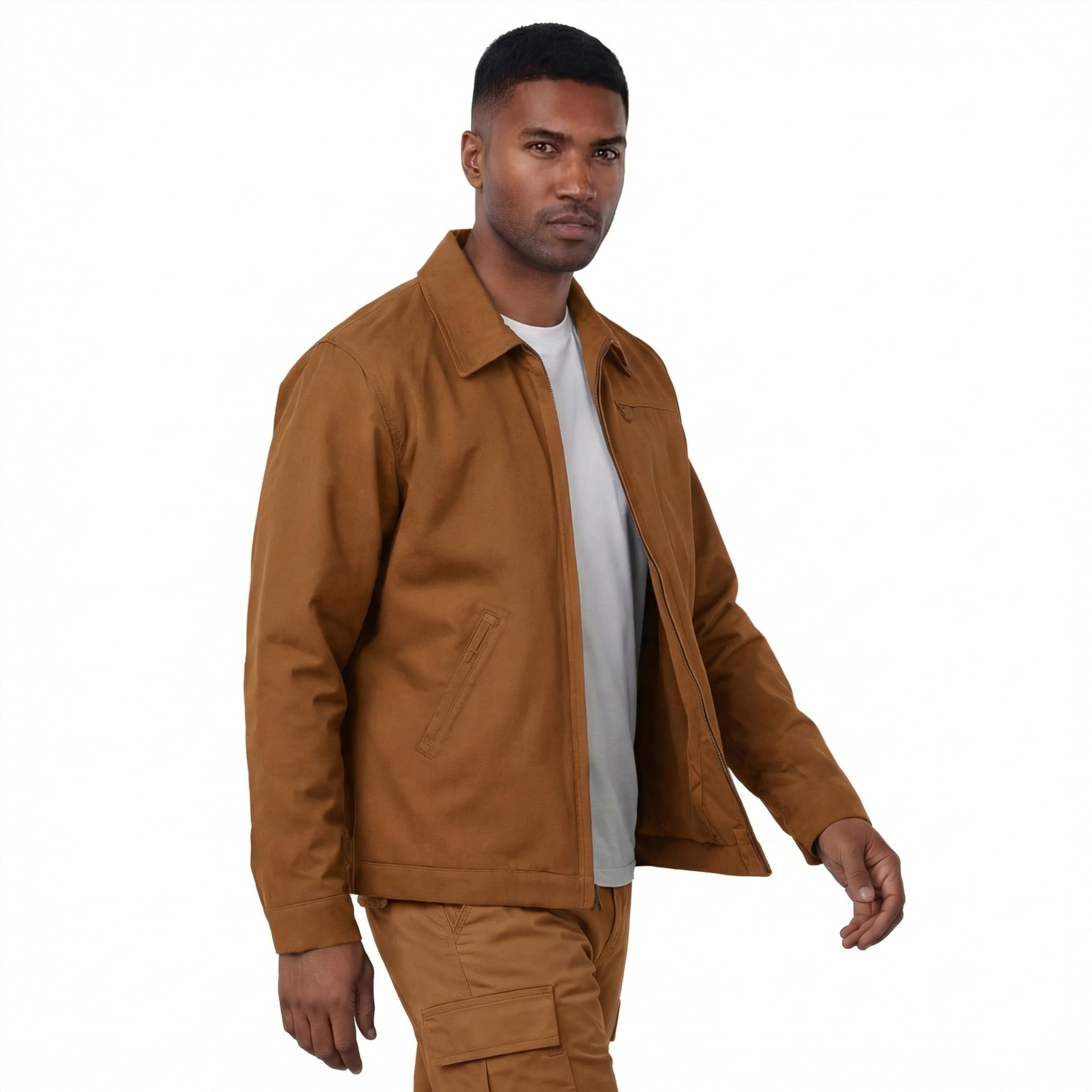 Arbeitskleidung Herren Set – 100% Baumwolle Utility Arbeitsjacke & Arbeitshose mit vielen Taschen Robustes Design ideal für Bau und Handwerksarbeiten