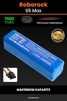 Roborock S5 Max Uyumlu 7000mAh - Kutusuz Model - Yüksek Kapasite