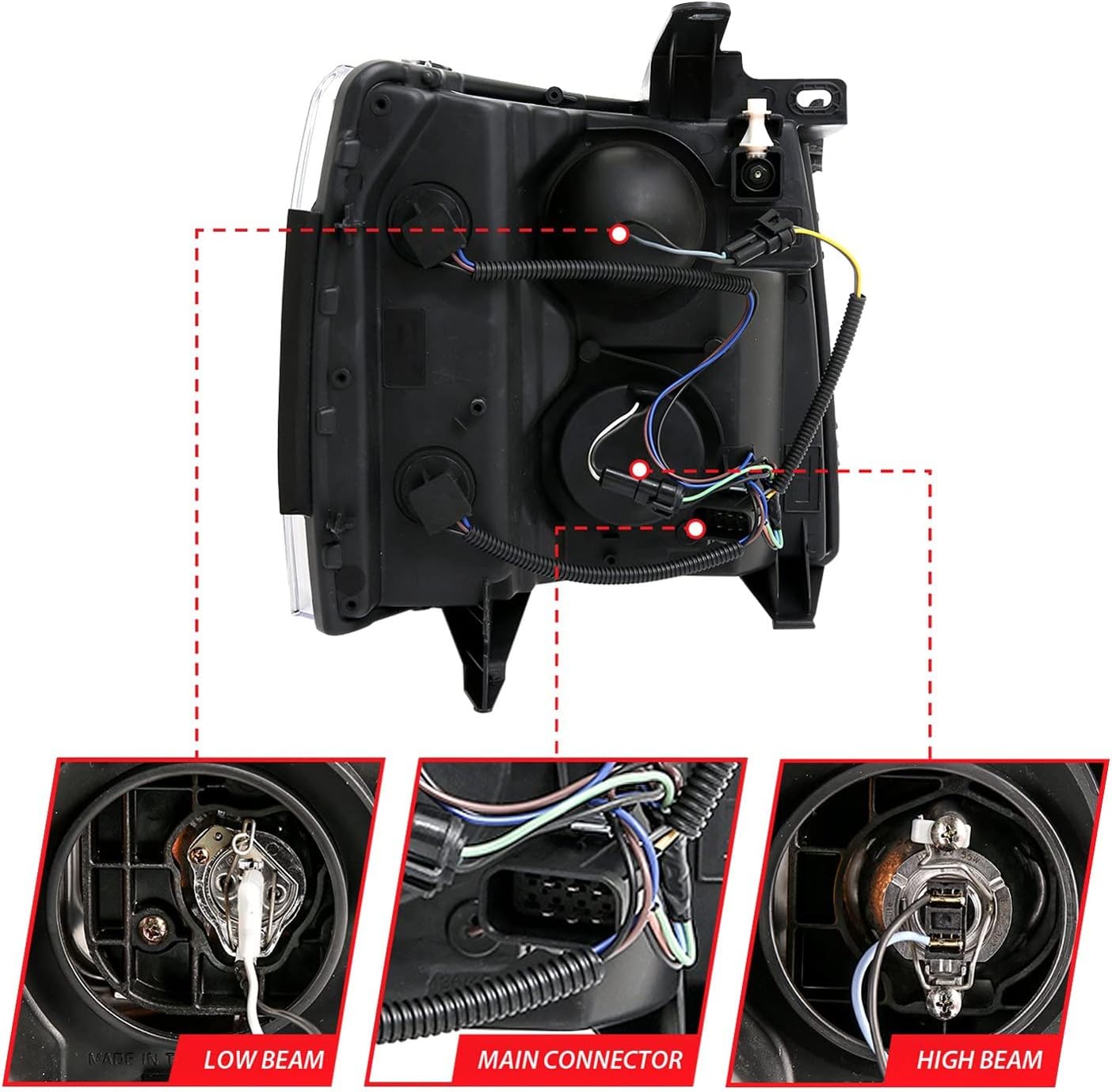 ANZO USA CHEVY SILVERADO 1500 07-13 / 2500HD/3500HD 07-14 PROJECTOR PLANK HEADLIGHTS CHROME