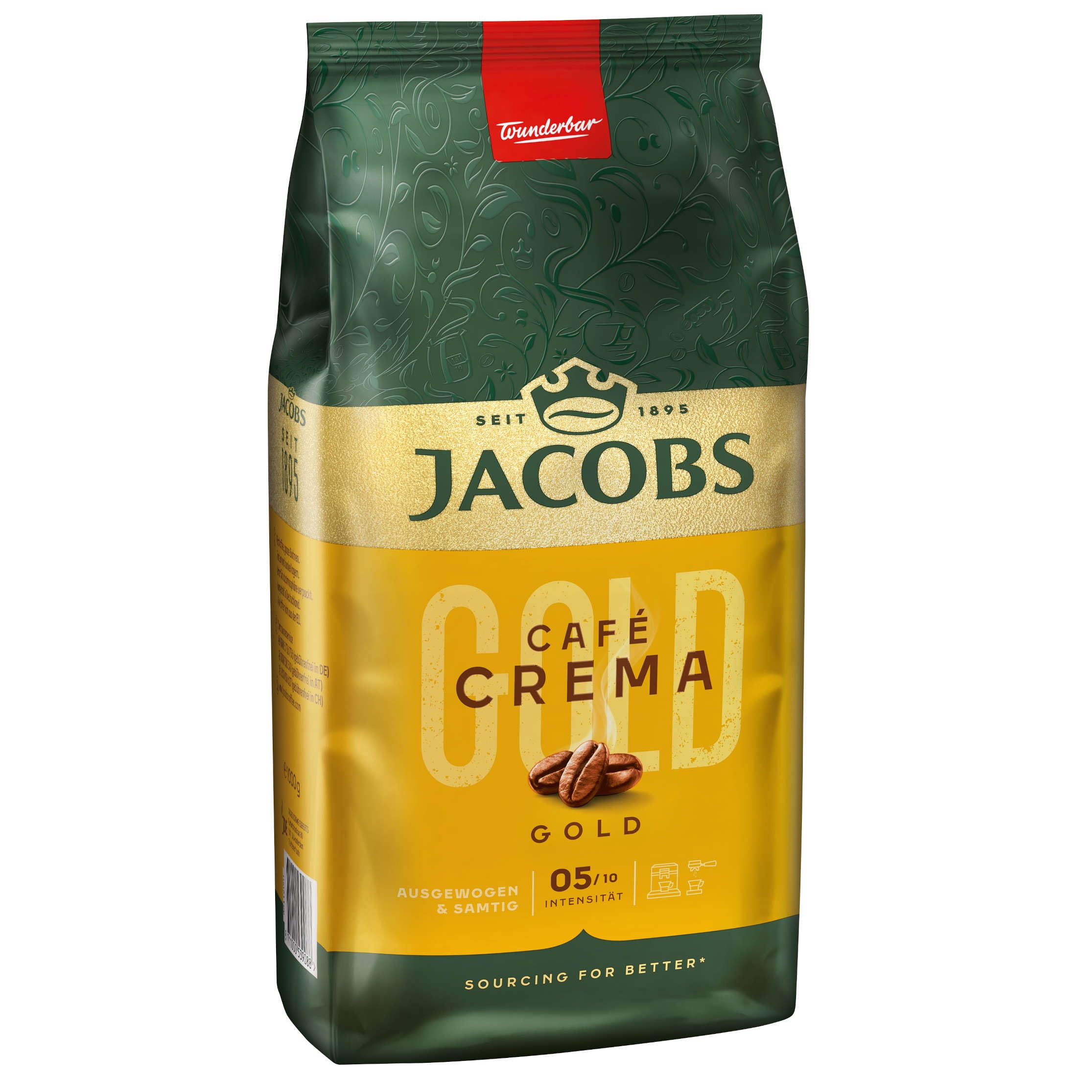 Jacobs Expertenröstung Cafe Crema Gold, Kaffee Ganze Bohne (4x 1 kg)