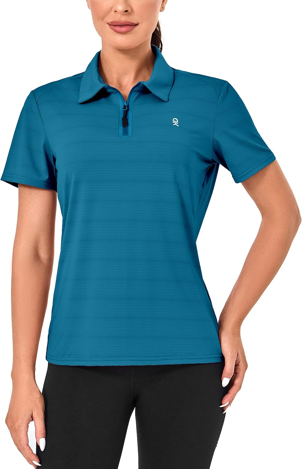 Little Donkey Andy Women's Golf Polo Shirts, Short Sleeve Zip Up Active Shirts for Tennis Workout, Ultra-Breathable UPF 50