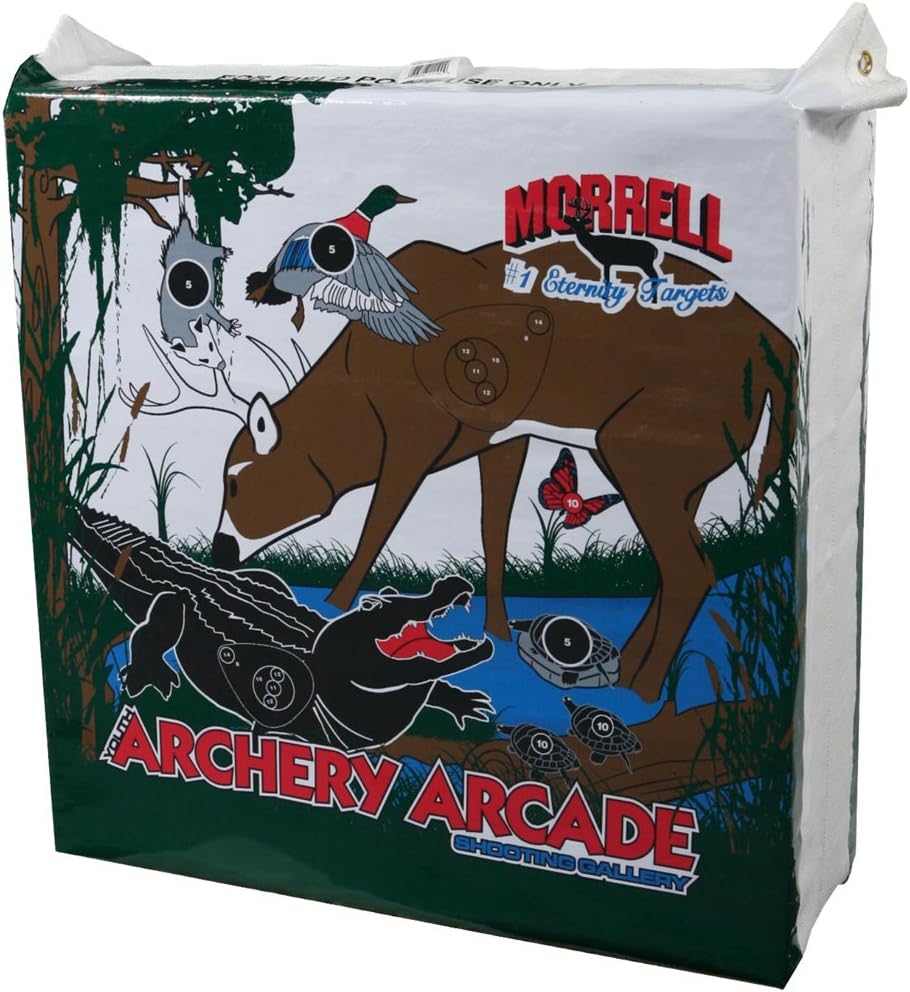 Morrell Youth 18 Pound Children's Arcade Field Point Archery Bag Target for 30 Pound Bows with 2 Shooting Sides and Over 20 Animals