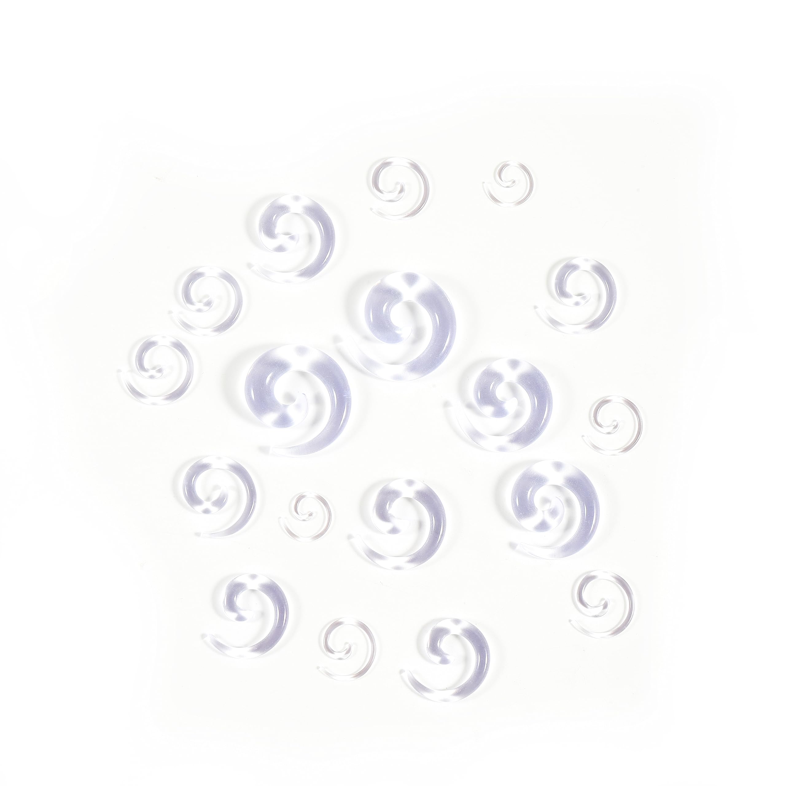 Memsion Ear Stretching Kit, 54 Pieces 14G-00G Gauges Expander Set, Acrylic Spiral Tapers Plugs Body Piercing Kits, Transparent Clear