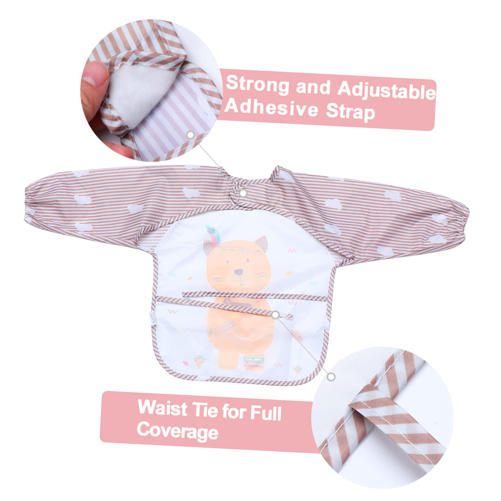 Toyvian 2 Pezzi Bavaglino Fascia Per Bambino Grembiule Bambino Vestito Smock Bambino Tuta Unisex Grembiule Per Bambini Adorabile Grembiule Per Alimentazione Accessori Appendice