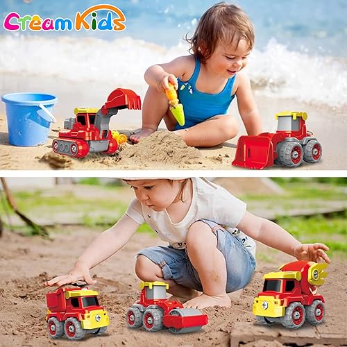Miniatura 2 de CREAMKIDS - Juego de auto de ingeniería desarmable, 5 en 1, vehículos de construcción, se transforma en robot de pterosaurio, juguete de