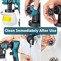 Vista 13 de Pulverizador de pintura inalámbrico para batería Milwaukee de 18 V, pistola de pintura, batería de 200 W y 18 V, pistola de pintura en aerosol