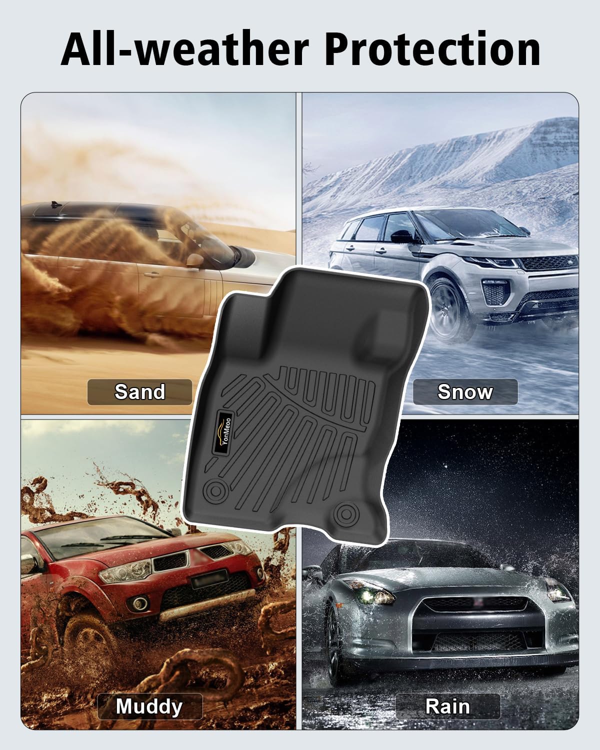 Floor Mats & Cargo Liner Custom Fit for Ford Escape Hybrid 2020-2025 2026 (NOT Fit Gas) All Weather TPE Rubber Trunk Mat Anti-Slip Full Set Automotive Floor Liners for Escape 2025 Accessories - Image 9