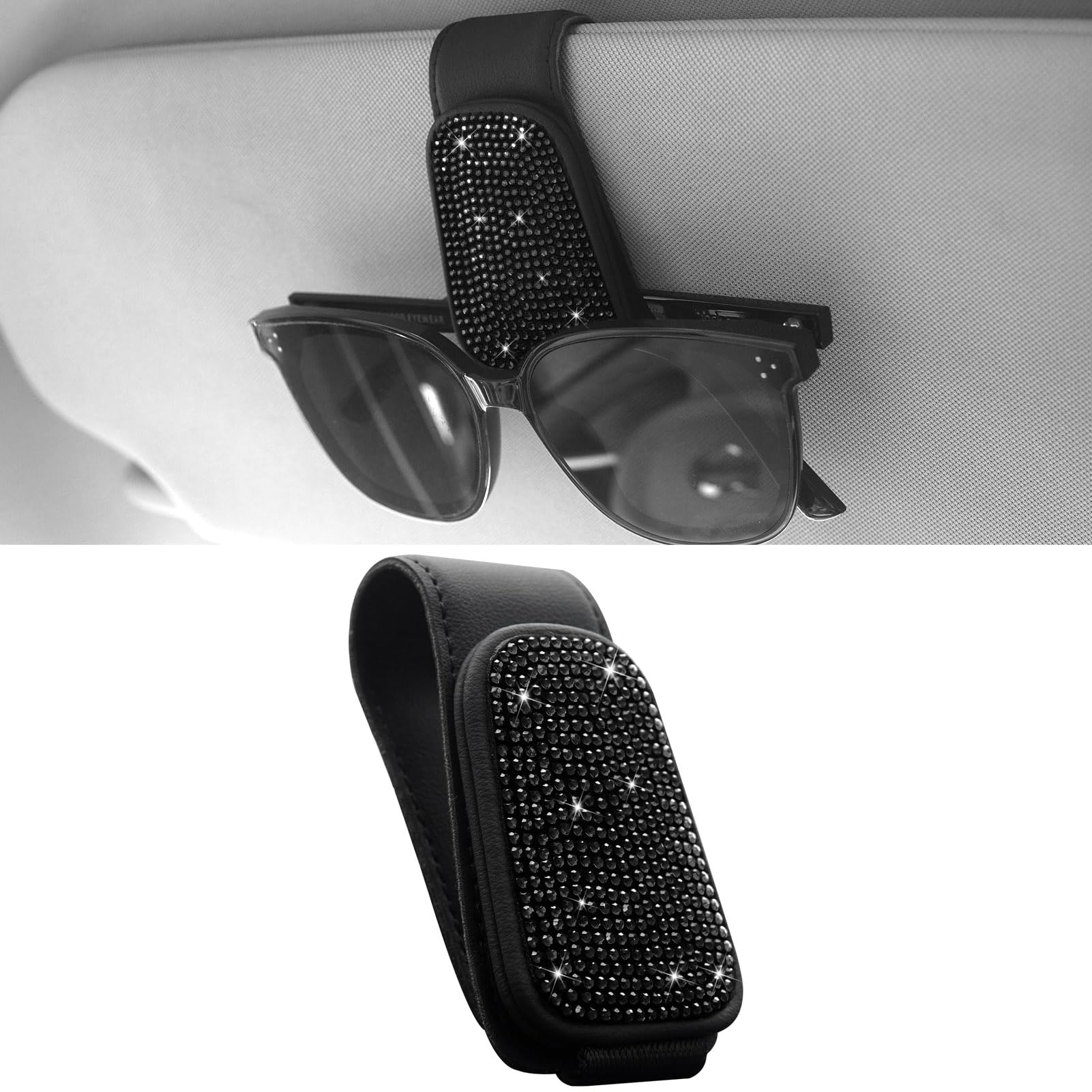 Bril houder voor auto zonneklep, dubbele brillenhouder, zonnebrilhouder