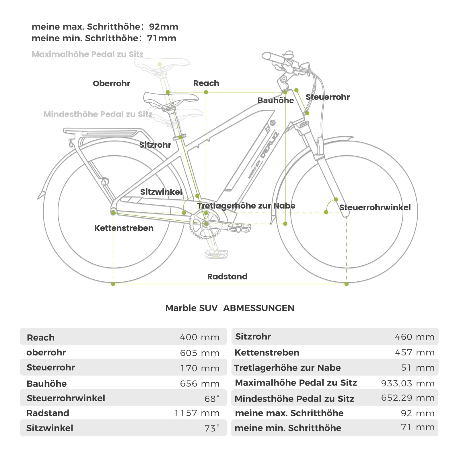 DERUIZ Marble SUV Vélo électrique 27,5" 644 Wh capteur de couple freins hydrauliques dérailleur 8 vitesses tout-terrain