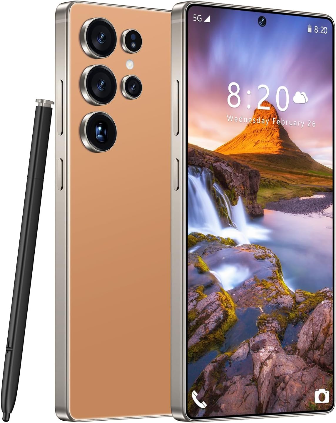 I25 Ultra Unlocked Cell Phone, Built in Pen, Smartphone Battery 7000mAh, 6.99" HD Screen Unlocked Phones, 16+512GB 5G The Phone Android 14, Face ID/Fingerprint Lock/GPS (Orange)