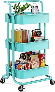 JIALTO Multipurpose Trolley with Wheels- Heavy Duty 3-Tier Utility Cart for Storage & Organization- Movable Rack for Home, Price In India