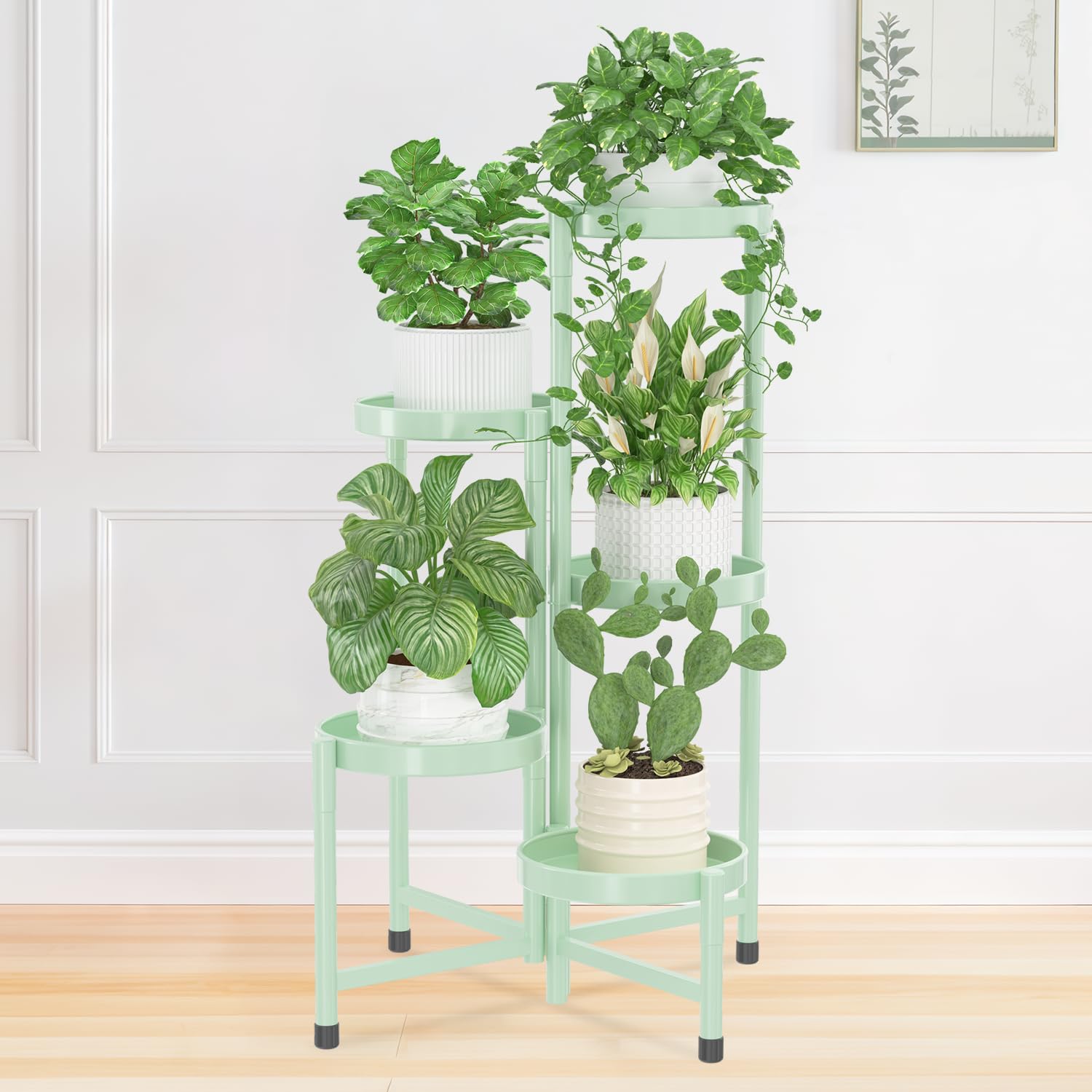 iDavosic.ly Metall Pflanzenständer Blumentopfständer, Mehrstöckig Pflanzenregal Blumenregal Pflanzentreppen für Zimmerecke, Wohnzimmer, Balkon, Terrasse