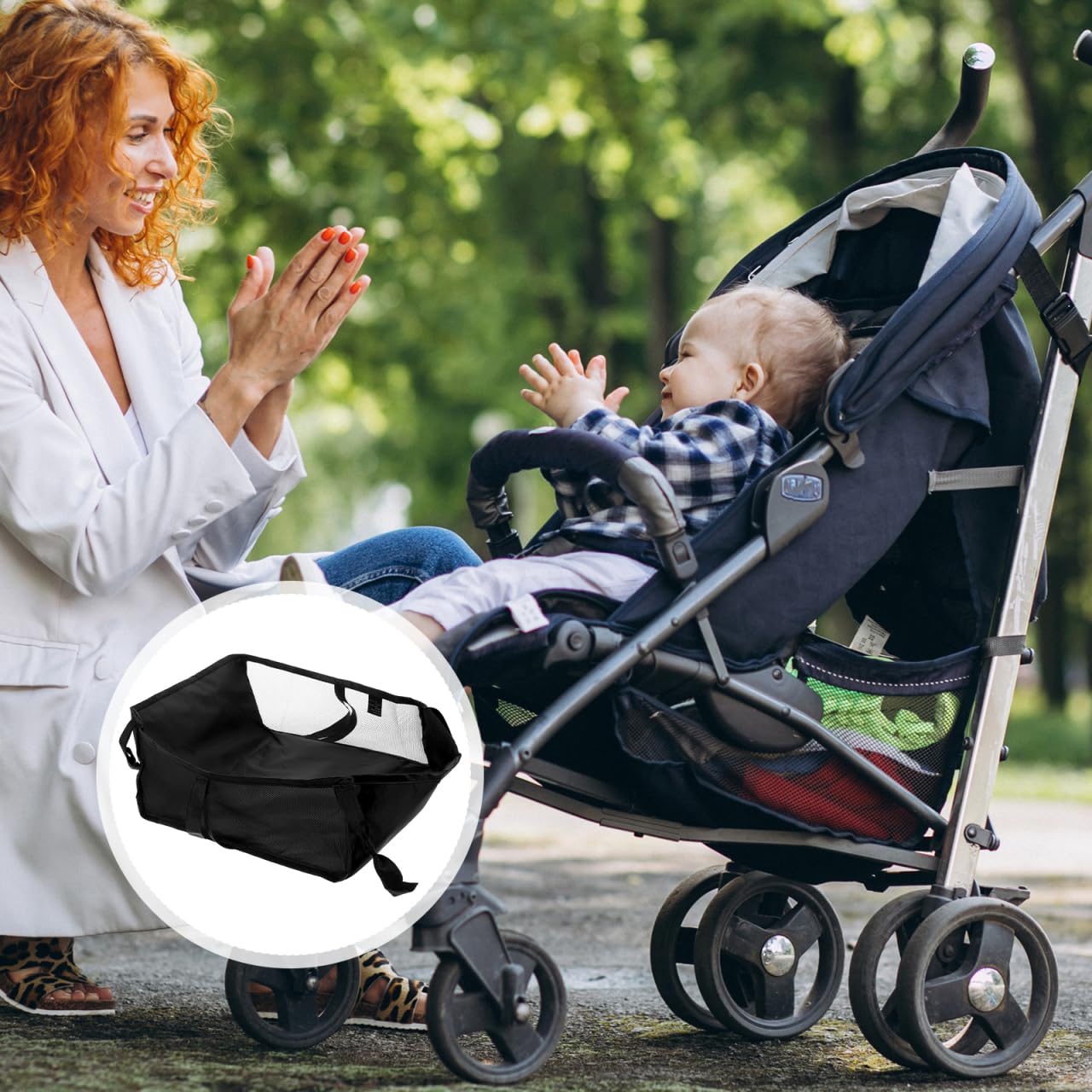 Cestino Inferiore Per Passeggino, Cestino Inferiore Per Carrozzina, Per Passeggino In Tessuto Oxford Per Lo Shopping
