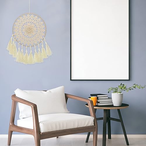 Miniatura 7 de IMIKEYA Borla Shop Dream Net Bohemia Dream Circle Dream Catcher Adorno Colgante de Pared Borla Atrapasueños Borla Tejido Atrapasueños Accesorios