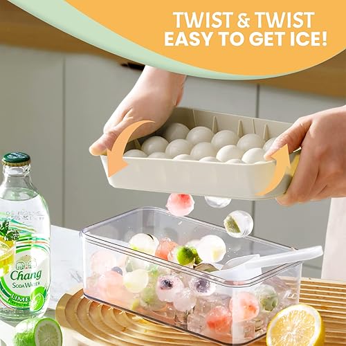 Miniatura 5 de FILTA Bandejas para cubitos de hielo con tapa y contenedor de almacenamiento para congelador, sin BPA, 36 rejillas pequeñas bandejas de hielo,