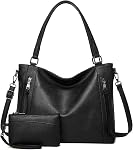 Hobo Bags for Women Handbags Purse Ladies Boho Shoulder Bag Large Crossbody Purses Designer Vegan Leather Brown with Wallet