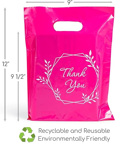 Miniatura 49 de 100 bolsas de 1.5 mil de grosor, 9 x 12 pulgadas, bolsas de agradecimiento con asas extragruesas perfectas para mercancía, pequeñas empresas y venta
