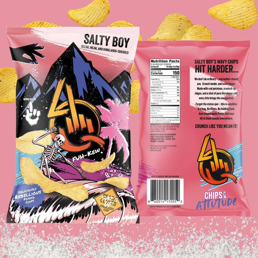 Amazon.com: 4Q Salty Boy Himalayan Salt Wavy Potato Chips 4oz