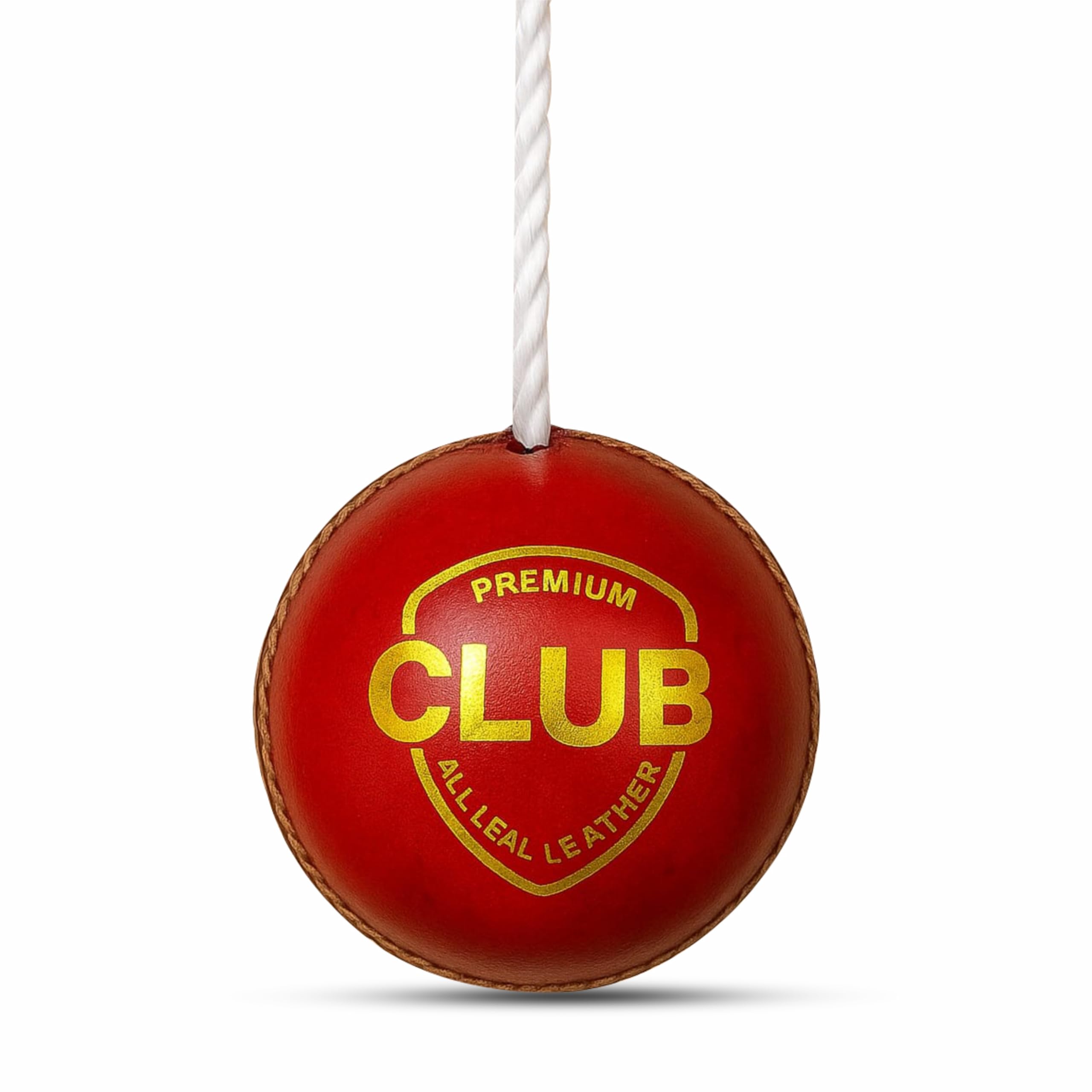 Protoner Cricket Practice Hanging Ball with Rope, Leather Training Ball, Red-picture-31