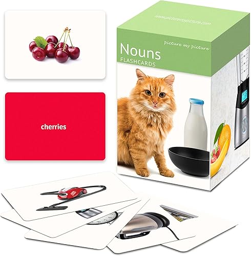 Picture My Picture Juego de tarjetas flash de sustantivos – Herramienta de terapia del habla para vocabulario, comunicación y pensamiento,