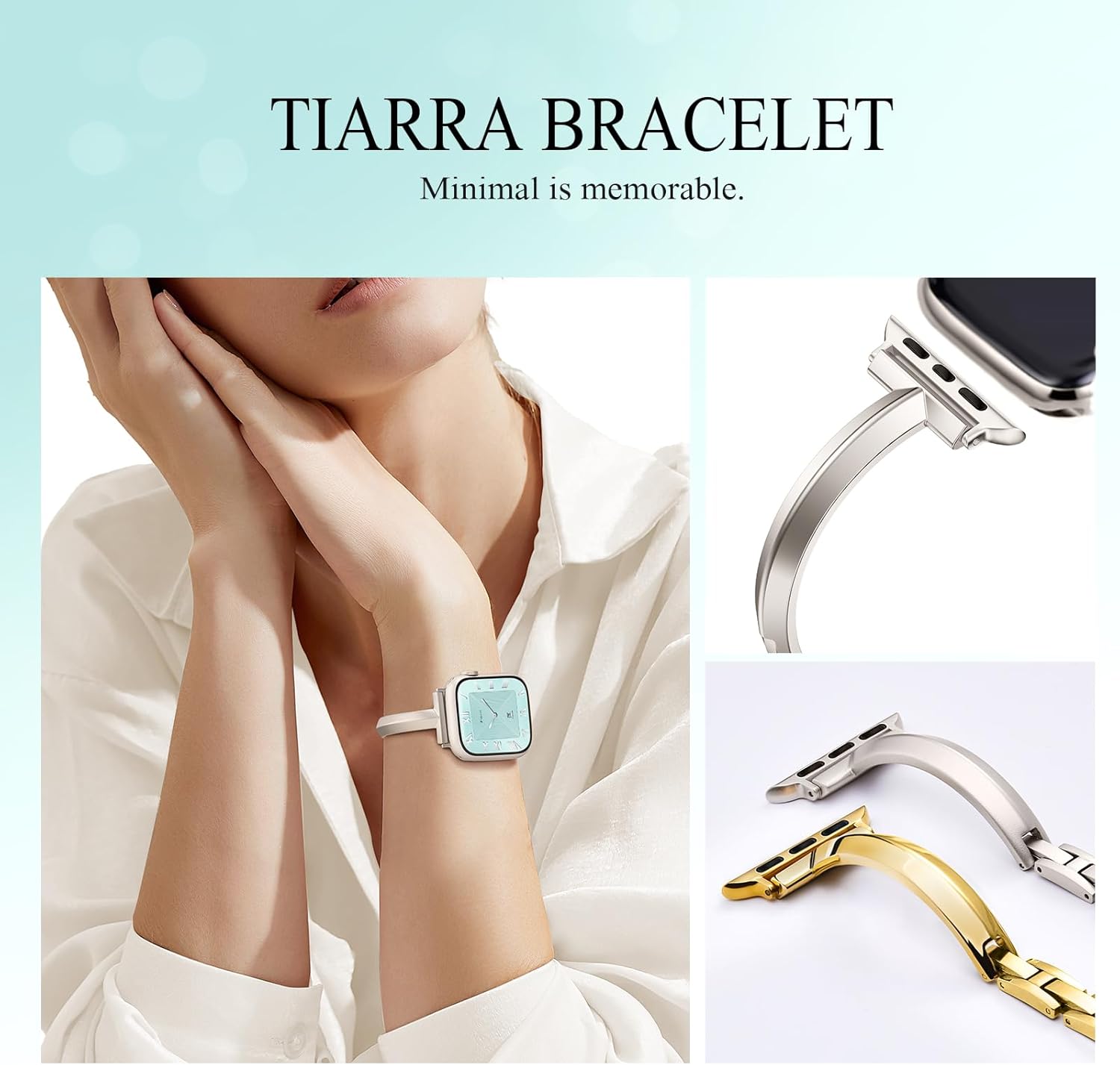 Missair Thin Band Compatible with Apple Watch 38mm 40mm 41mm 42mm 44mm 45mm 46mm 49mm for Women, Slim Bracelet Designer Dressy Stainless Steel Metal Strap for iWatch Series 11 10 9 8 7 6 5 4 SE Ultra - Image 2