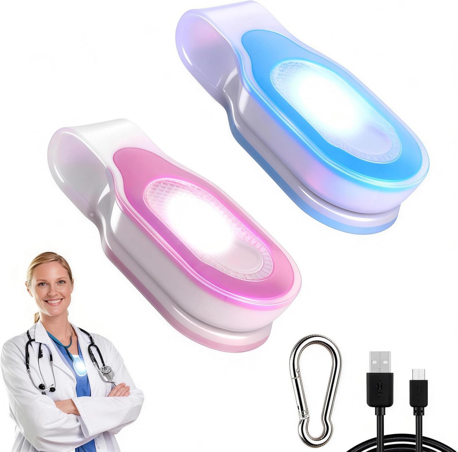 LETOUR 2Pcs Nurse Light for Night Shift - Soft, Focused Light for Patient Care Without Disrupting Sleep, Portable Nursing Accessories Ideal for Nurses, Healthcare Workers