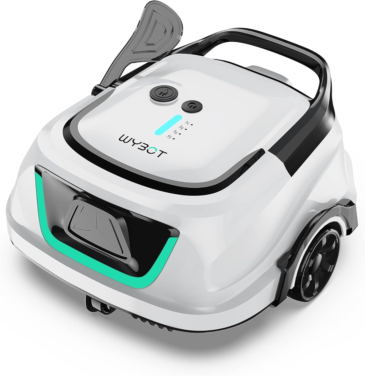 WYBOT A1 Cordless Pool Vacuum with Double Filters, Robotic Pool Cleaner, 130 Mins Runtime, Powerful Suction, Self-Parking, Lightweight for Above Ground Pools Up to 1100 Sq.Ft Max (Whitegreen)