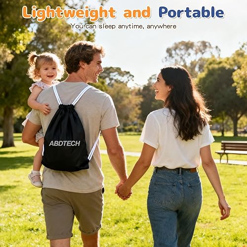 Miniatura 59 de Cama inflable de viaje para niños, colchón de aire portátil y cómodo con parachoques de seguridad de 3 lados, cama inflable para acampar y viajar