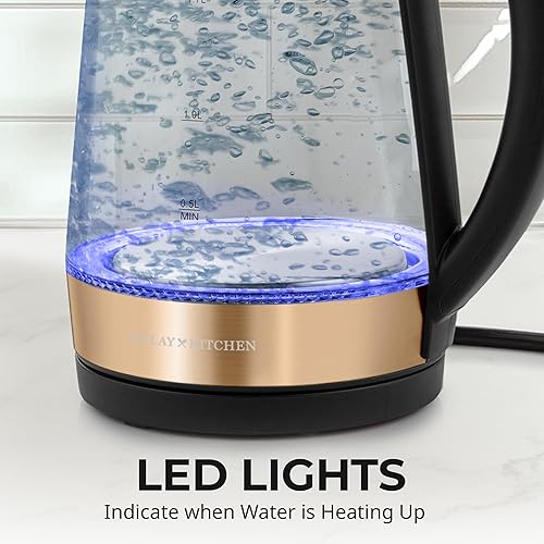 Miniatura 5 de Zulay Kitchen Hervidor de agua eléctrico de ebullición rápida, 1.7 L, 1500 W, apagado automático para protección contra sobreebullición y ebullición