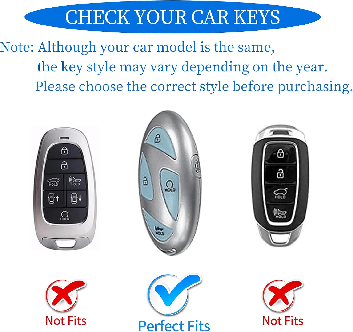 Creativity for Hyundai key Cover key chian (White Rhinestones set 5 Button) image 2