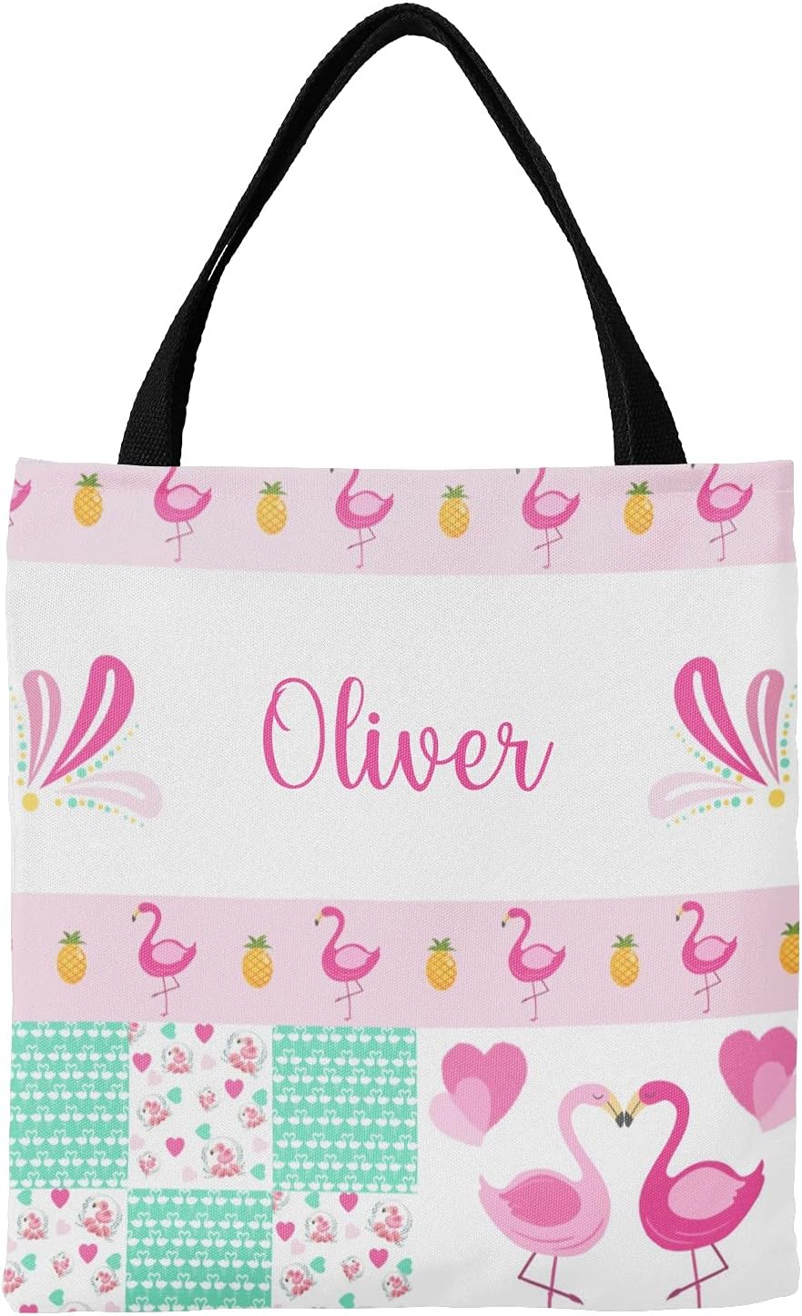 Unicorn Rainbow Personalized Canvas Tote Bags for Women Kids, Reusable Bags for Shopping,Travel,School Handbag Gift