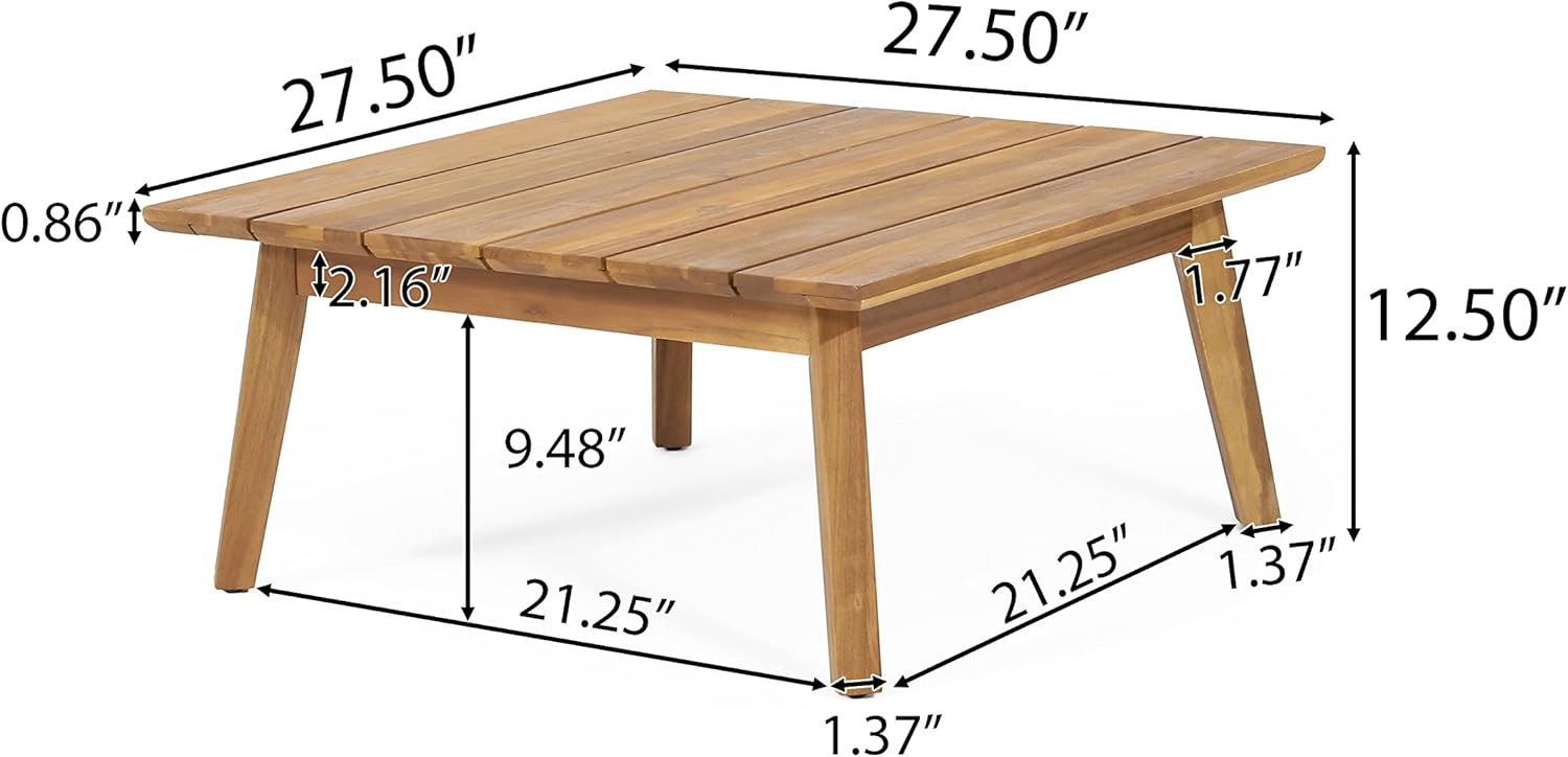 Burchett Outdoor Coffee Table - Acacia Wood - Teak