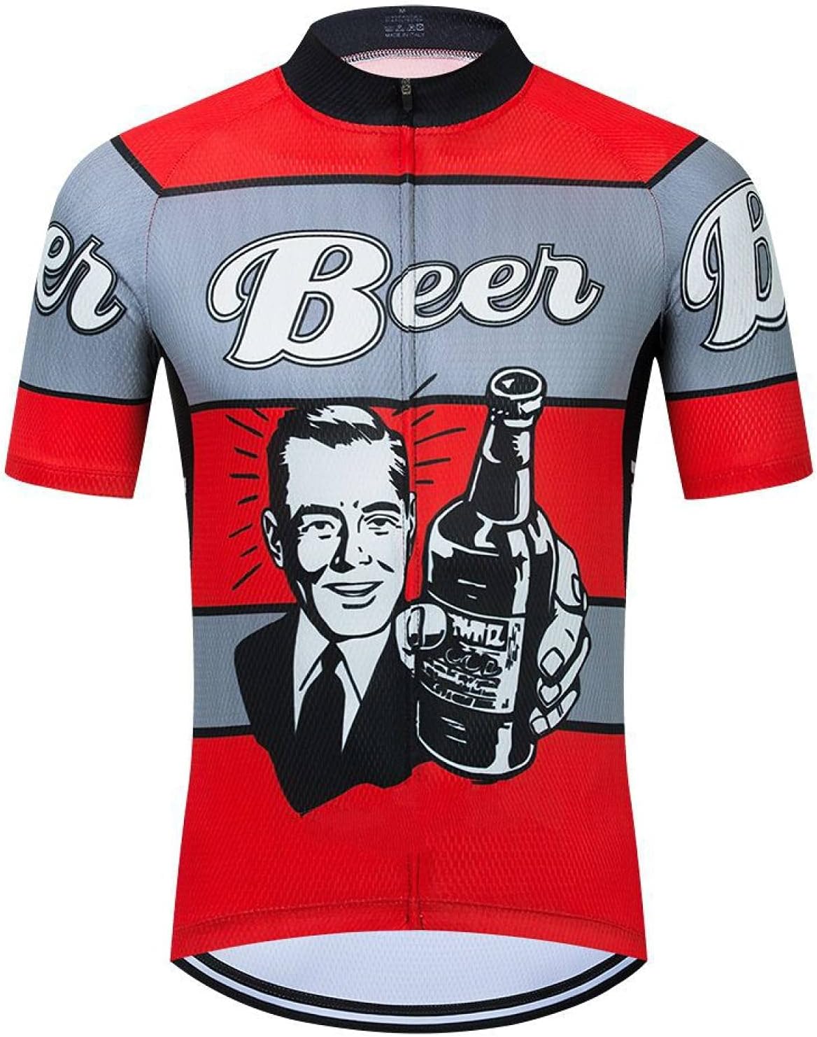 HDDNZH Men Cycling Jersey Short Sleeve Choices Beer Printing Summer