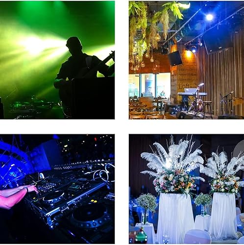 Vista 6 de BETOPPER Luz de cabeza móvil Iluminación de escenario 8 GOBO 8 colores 9/11 canal DMX-512 con sonido activado para DJ Party Bar Club Iluminación