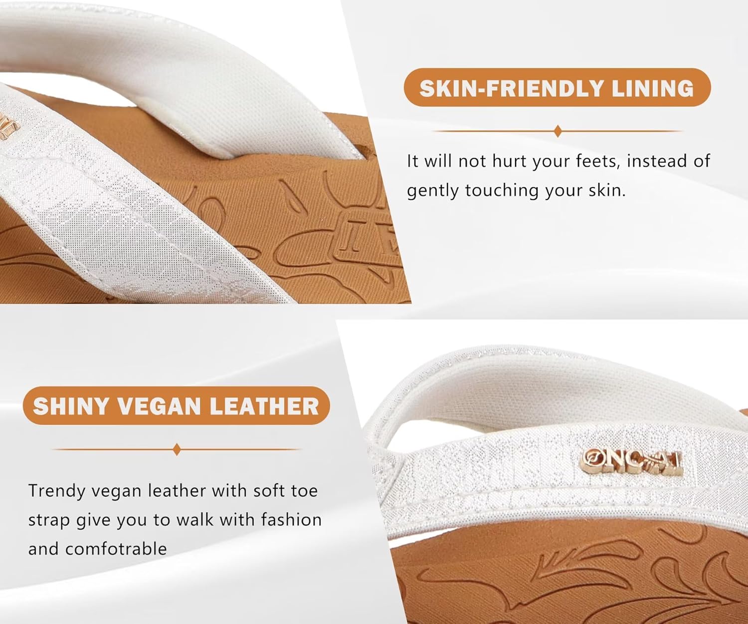 ONCAI Women's Flip Flops Comfortable Summer Beach Thong Sandals for Women with Cushion Walking Arch Support Yoga Mat Indoor Outdoor Soles - Image 4