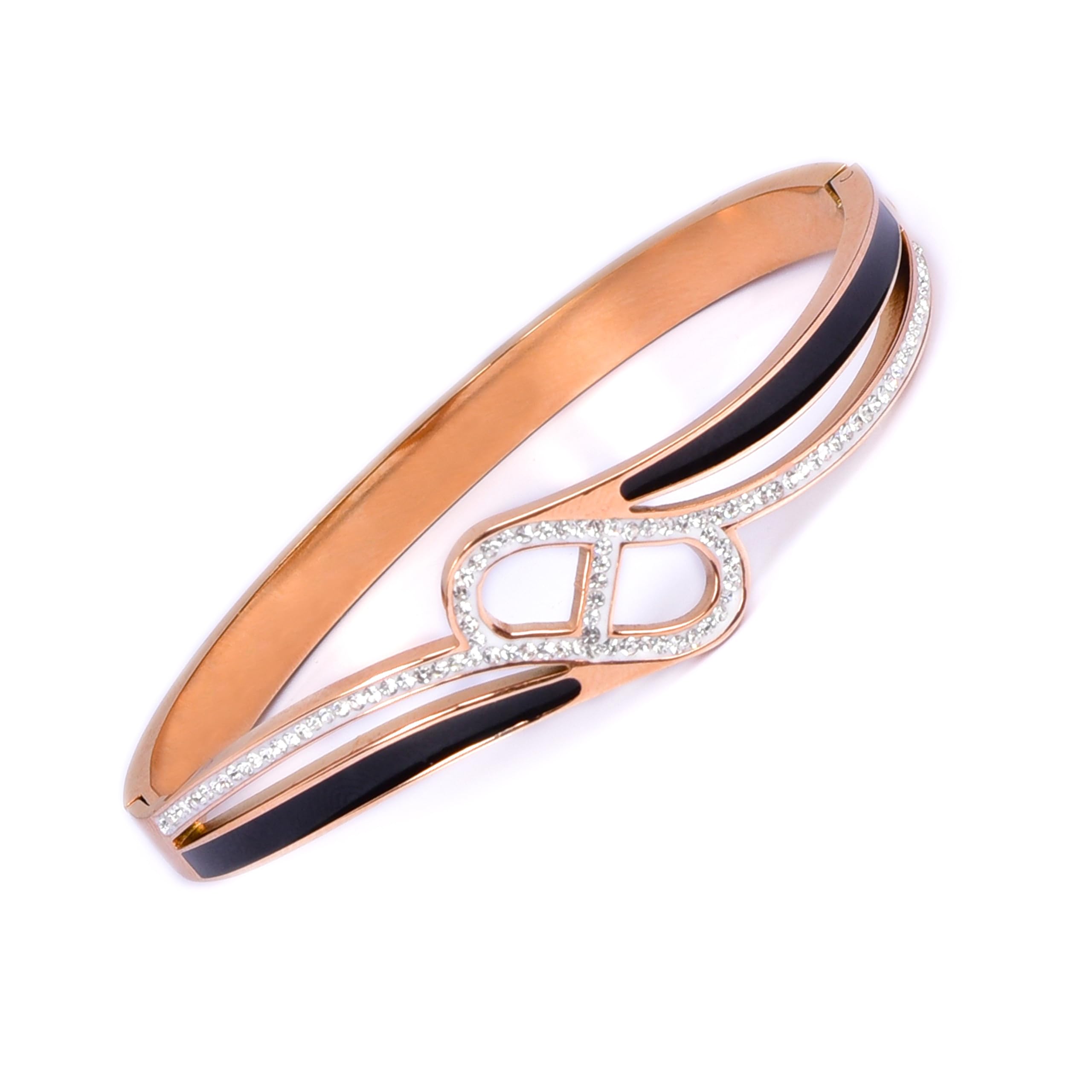 Aayunex 18K Gold Plated Stainless Steel Openable Crystal Bracelet | Latest Stylish Cuff Bangle | Love Friendship Couple Wedding Gifts for Women Mother Sister Wife Girlfriend | Anti Tarnish Jewellery (B0D8Y3SN2Q) Amazon Price History, Amazon Price Tracker