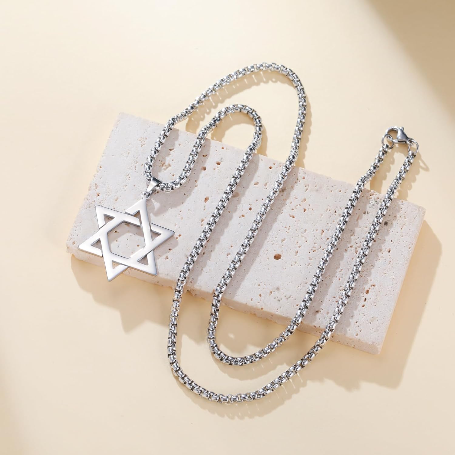 Dreamtimes Star of David Necklace for Men Women Stainless Steel Jewish Star Necklace Hexagon Pendant Dainty Religious Jewish Jewelry - Image 4