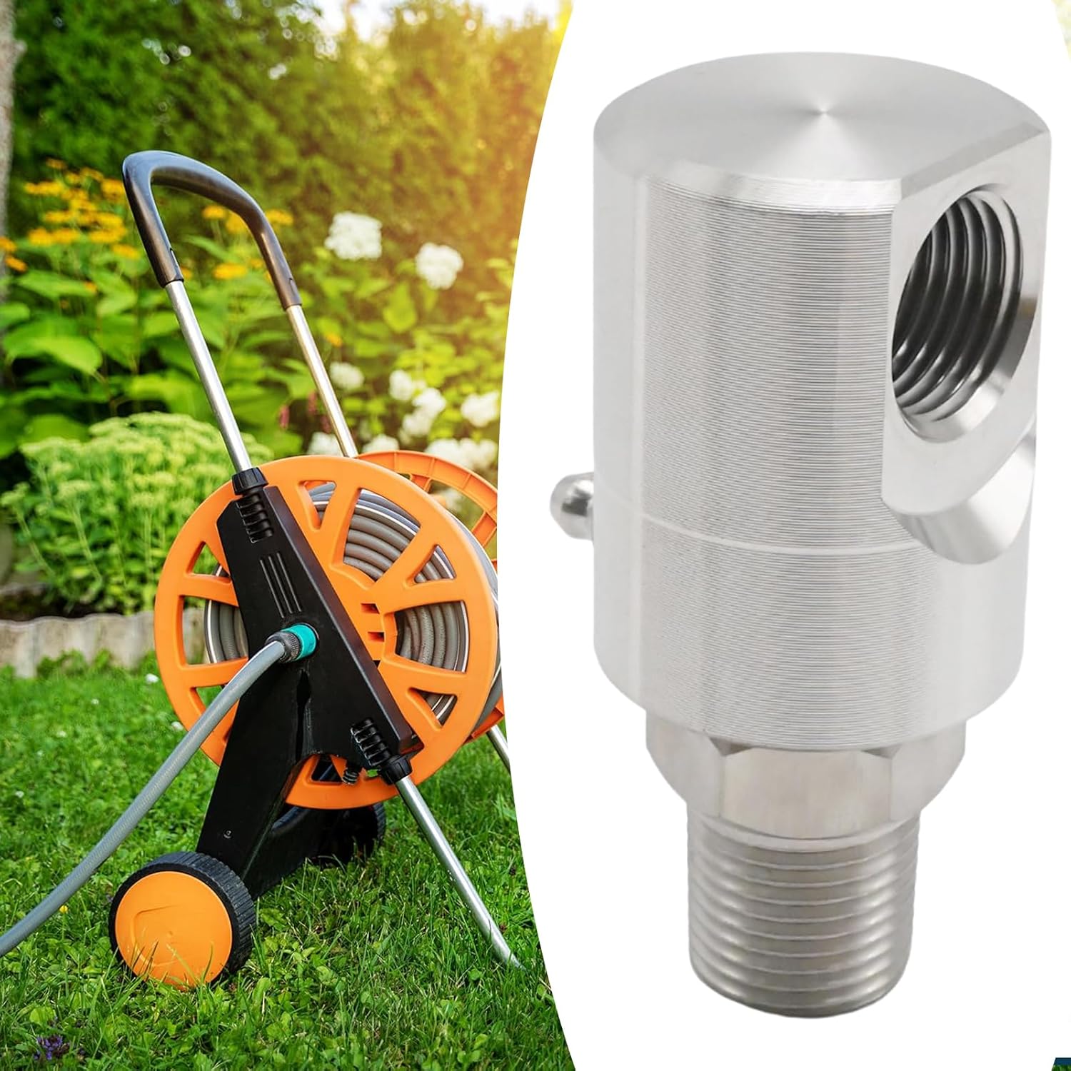 9SS8MP50XFP50-Ni-AL #5124 1/2 Inch MXF Hose Reel Swivel, Heavy Duty Swivel Connector, Suitable for Household and Industrial Hose Reels