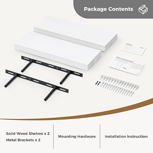 Miniatura 6 de Juego de 2 estantes flotantes para montar en la pared, hechos a mano, de madera rústica, de pino europeo, estante de almacenamiento para cocina,