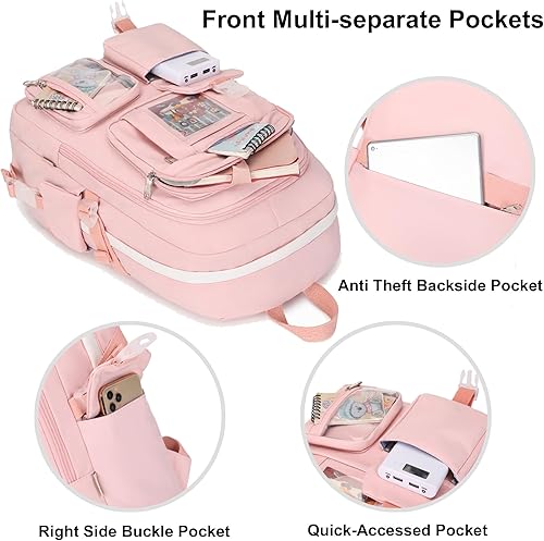 Miniatura 3 de Mochilas para niñas, mochila para laptop de 15.6 pulgadas, mochila escolar linda universidad, grandes bolsas de viaje para adolescentes, mujeres,