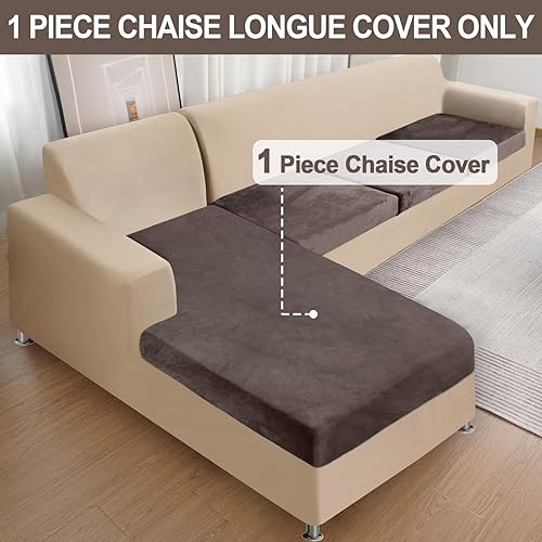 Miniatura 2 de Funda para sofá 1 pieza, funda para chaise longue de terciopelo, fundas para cojines de sofá seccional, fundas separadas en forma de L para sofá,