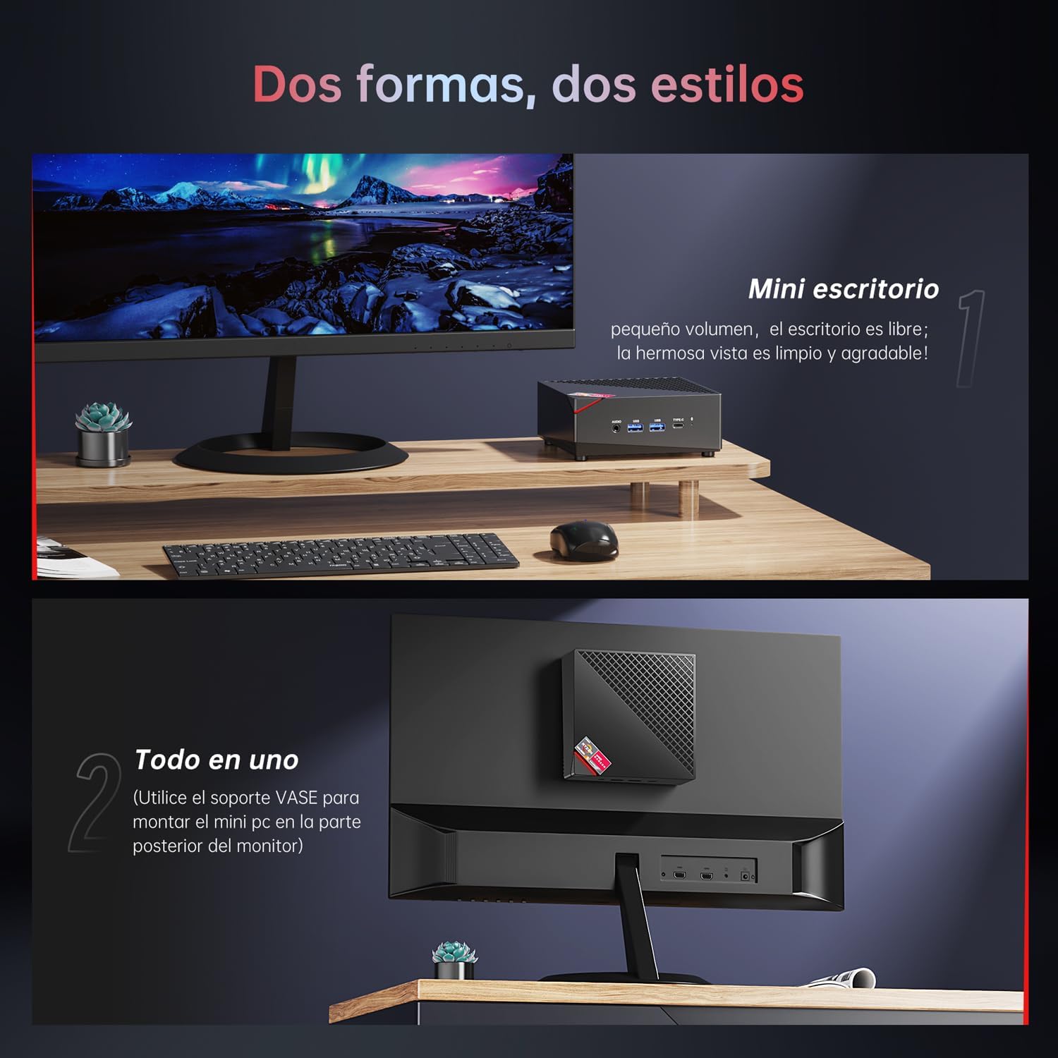 ACEMAGICIAN AM06Pro Mini PC desktop and VESA mount setup