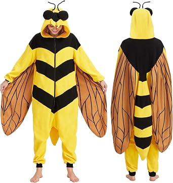 Bumble Bee Onesie Pajamas,Bumble Bee Costume Animal Costume Adult