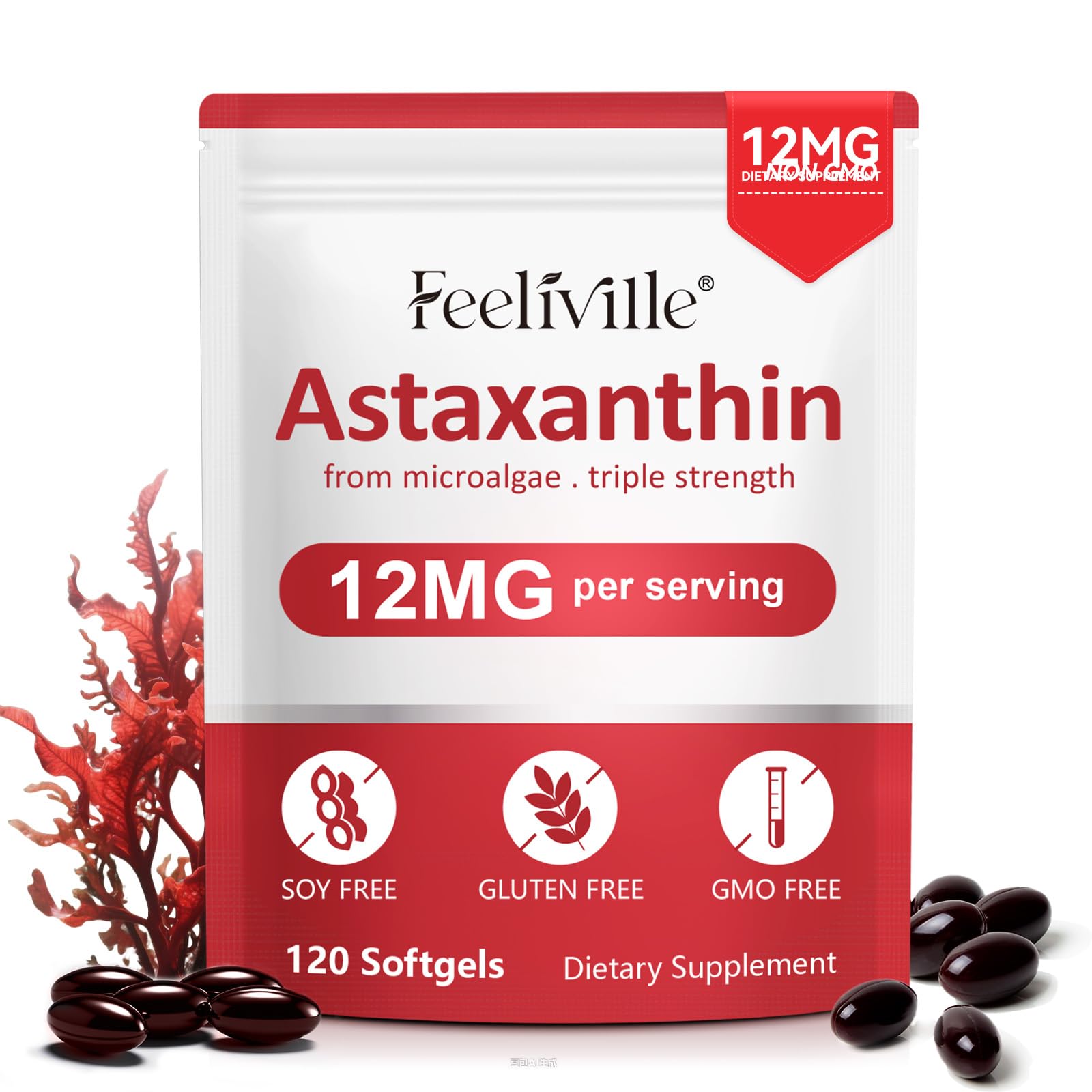 Astaxanthin Supplements 12mg 120 Softgels, Premium Bhutan - View #10