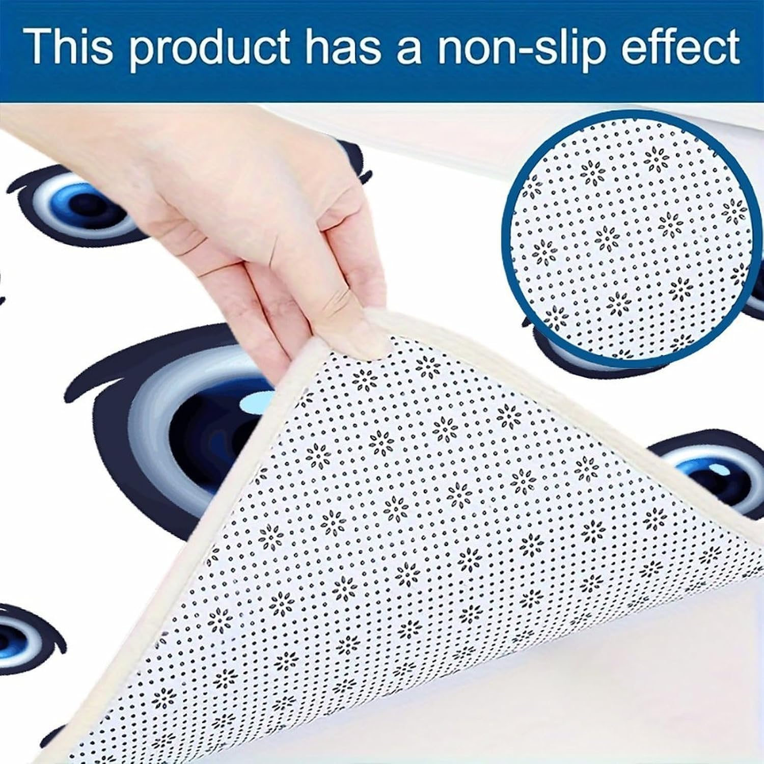 Evil Eyes Kitchen Mat Kitchen Rug Set | Kitchen Rugs Flannel Velvety Washable breathable Water Absorbent Soft ，kitchen utensils for Kitchen, Floor,Laundry