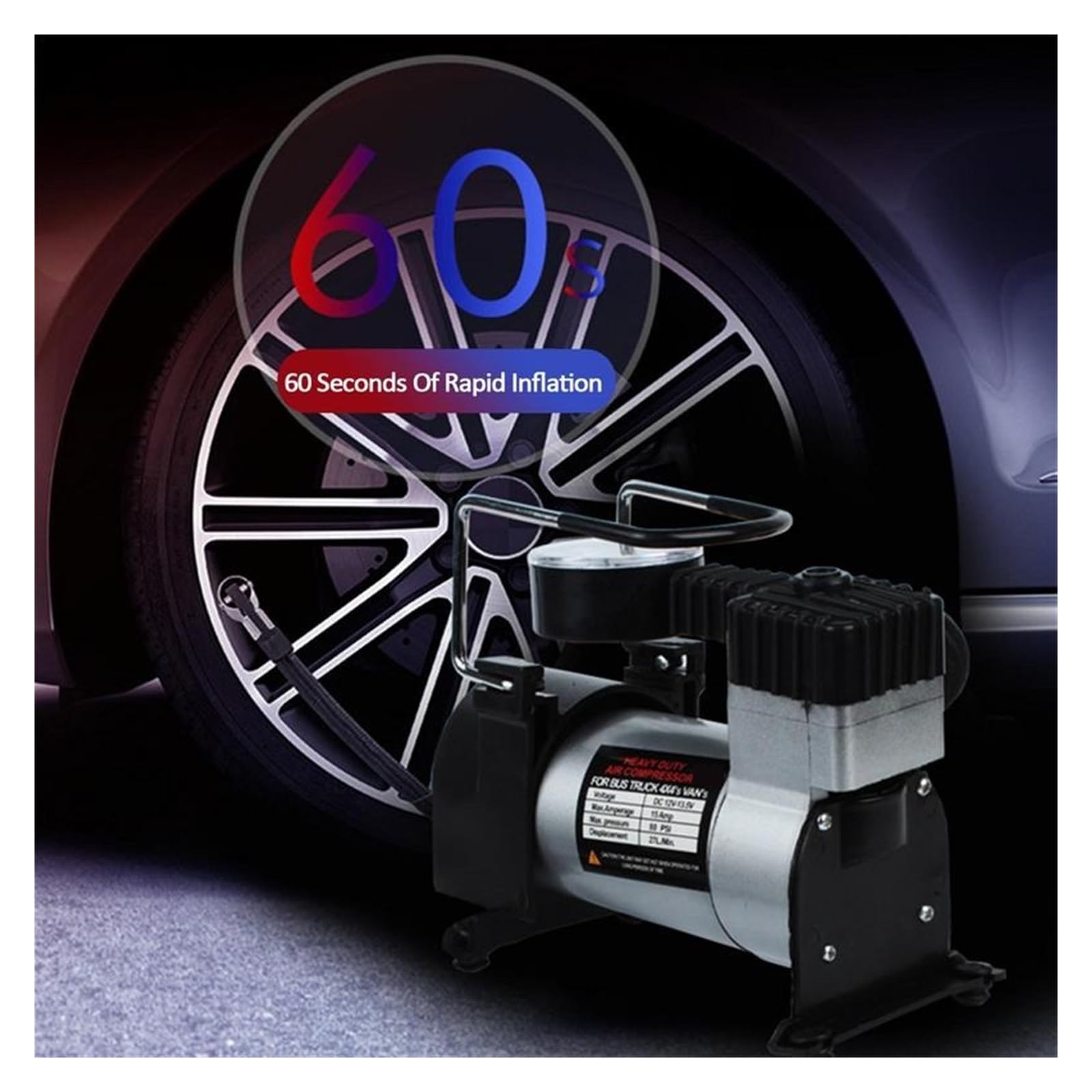 Pompa di Aria Gonfiatore Elettrico 150 PSI Compressore Portatile for Bicicletta A Sfera Nero 12V Mini Kit Strumenti Gonfiaggio Pneumatici for Auto Inflazione Istantanea